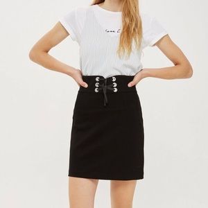 Topshop Corset Waist Mini Skirt